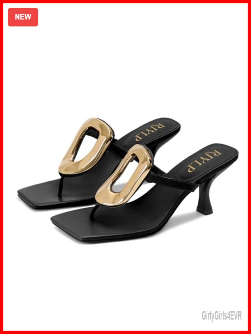 Metal Flip Flop Heels Kitten Heel Thong Sandals Slip On Women